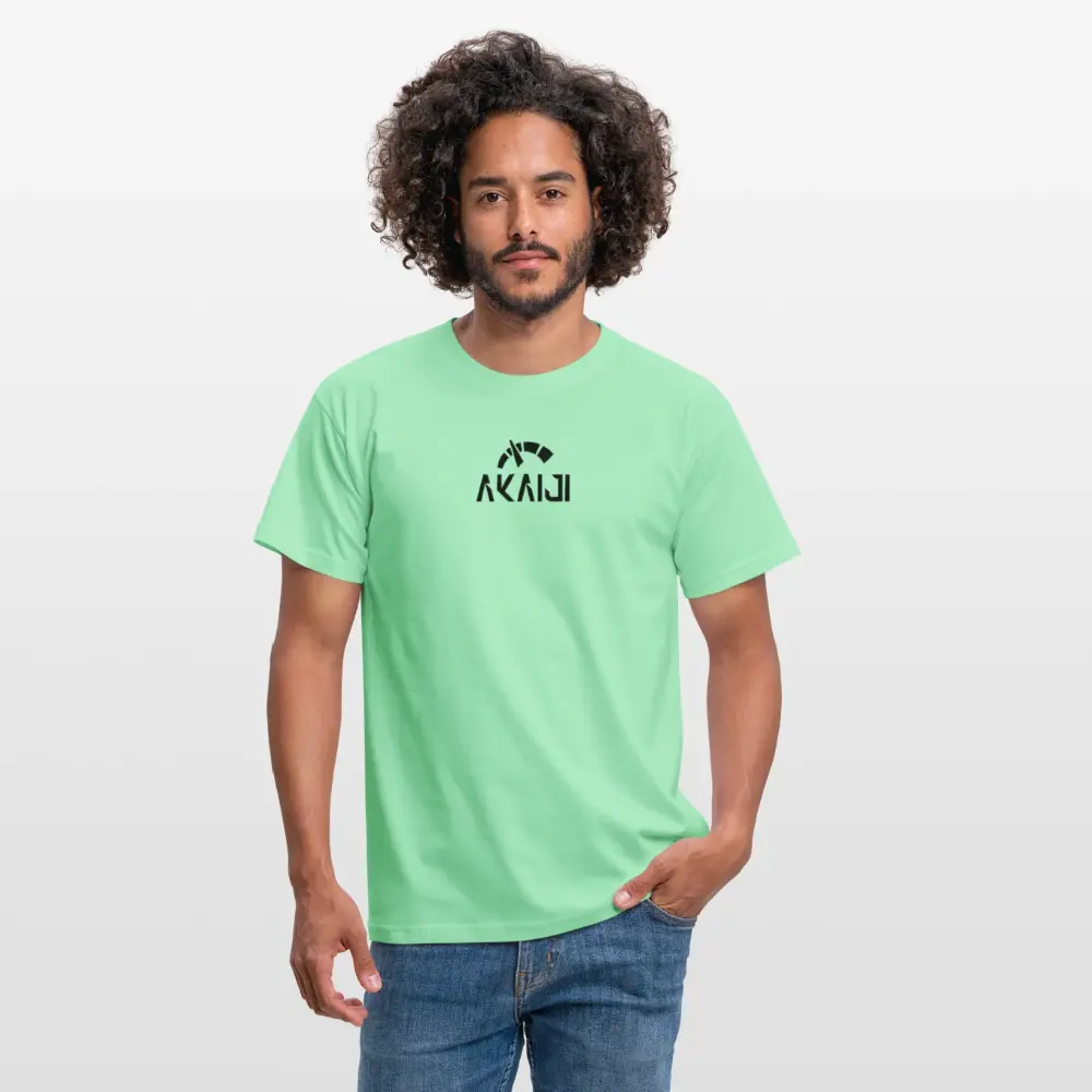 T-SHIRT HOMME AKAIJI LOGO NOIR - vert menthe