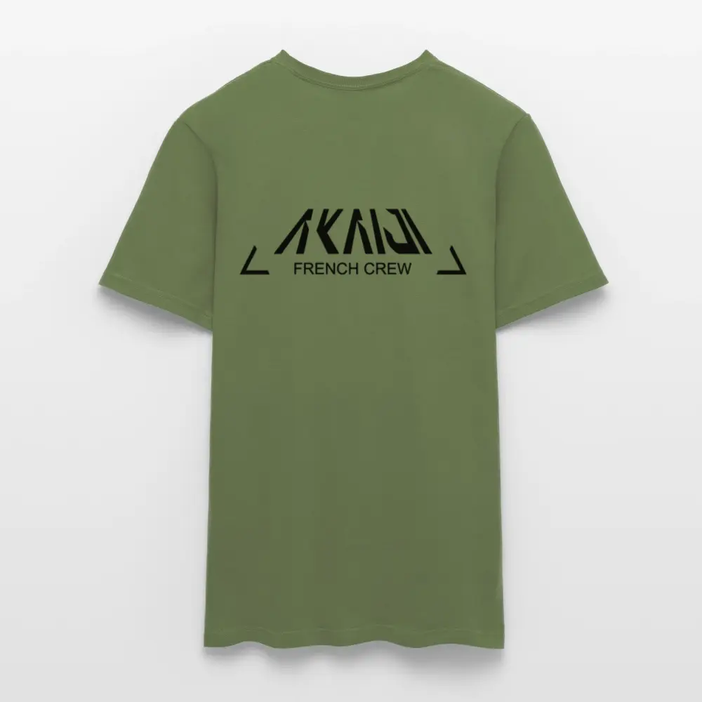 T-SHIRT HOMME AKAIJI LOGO NOIR - vert militaire