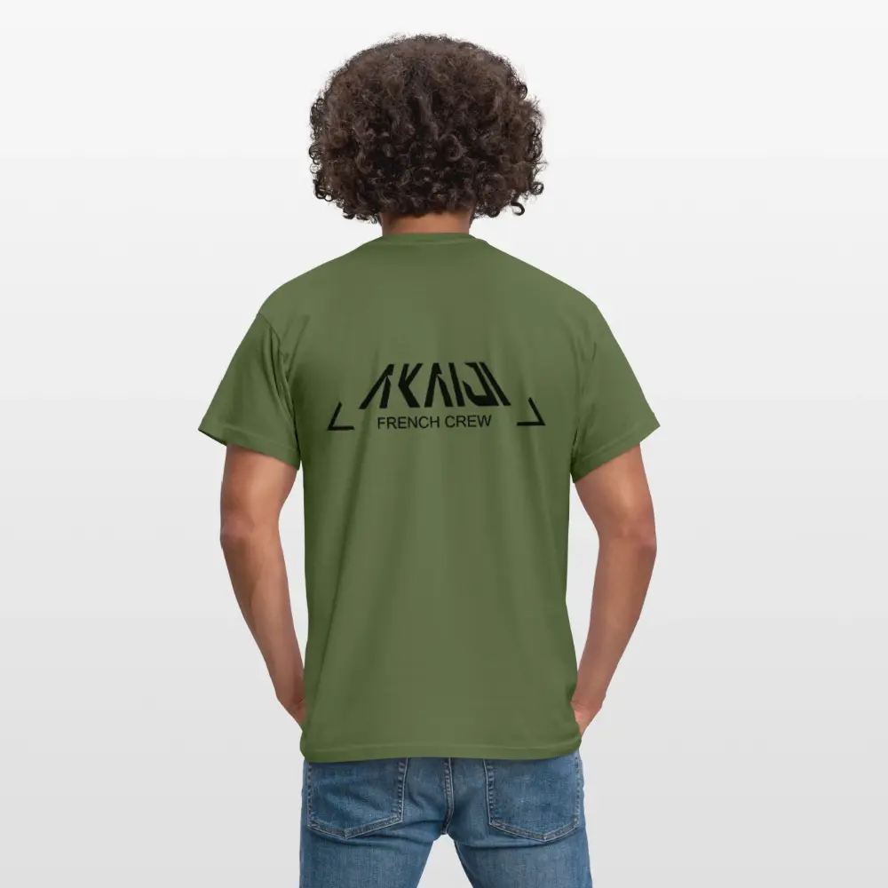 T-SHIRT HOMME AKAIJI LOGO NOIR - vert militaire